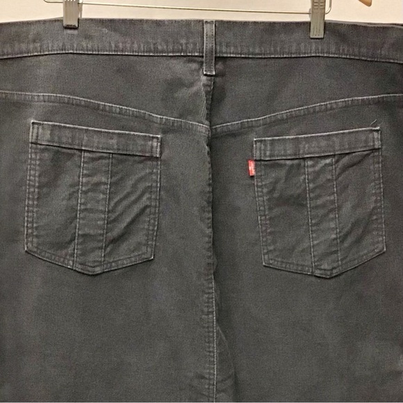Levi’s 20W Corduroy Y2K Vintage Maxi Skirt Gray Pockets Logo 43” Waist - Picture 9 of 14